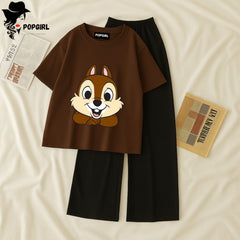 (Copy) Women Summer Casual Two Piece Sets Printed T-Shirt And Straight Pants Outfits