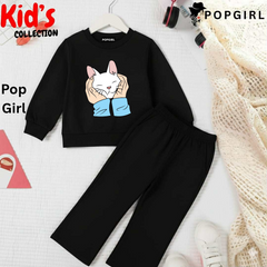 Kid's Premium Black Sweatshirt Set - 8/9 Year