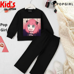 Kid's Premium Black Sweatshirt Set - 8/9 Year