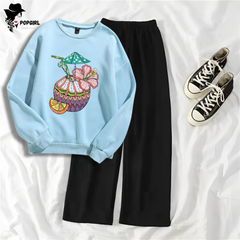 Women's Premium Sweatshirt And Pant Set
