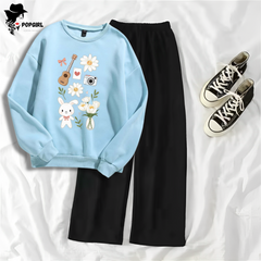 Women's Premium Sweatshirt And Pant Set