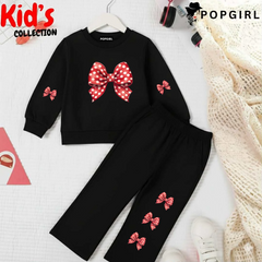 Kid's Premium Black Sweatshirt Set - 8/9 Year