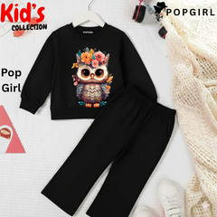 Kid's Premium Black Sweatshirt Set - 8/9 Year