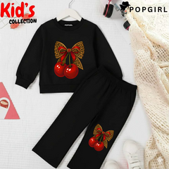 Kid's Premium Black Sweatshirt Set - 8/9 Year