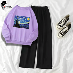 Women's Premium Sweatshirt And Pant Set