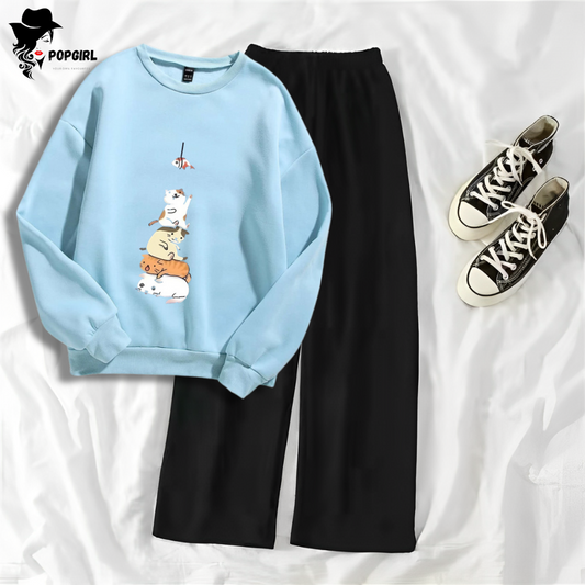 Women's Premium Sweatshirt And Pant Set
