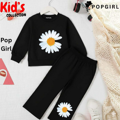Kid's Premium Black Sweatshirt Set - 8/9 Year