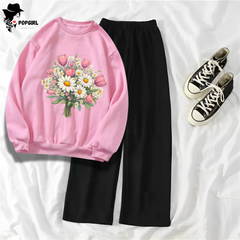 Women's Premium Sweatshirt And Pant Set