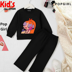 Kid's Premium Black Sweatshirt Set - 8/9 Year