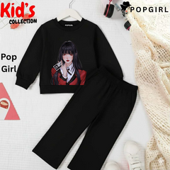 Kid's Premium Black Sweatshirt Set - 8/9 Year