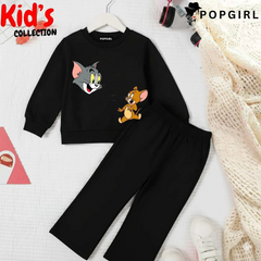Kid's Premium Black Sweatshirt Set - 8/9 Year