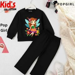 Kid's Premium Black Sweatshirt Set - 8/9 Year