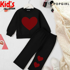 Kid's Premium Black Sweatshirt Set - 8/9 Year