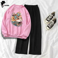 Women's Premium Sweatshirt And Pant Set