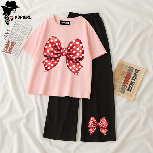 (Copy) Women Summer Casual Two Piece Sets Printed T-Shirt And Straight Pants Outfits