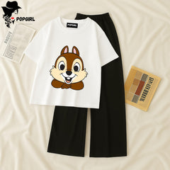 (Copy) Women Summer Casual Two Piece Sets Printed T-Shirt And Straight Pants Outfits