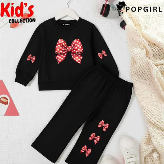 Kid's Premium Black Sweatshirt Set - 8/9 Year