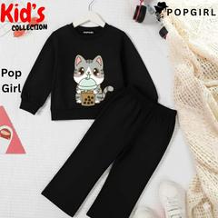Kid's Premium Black Sweatshirt Set - 8/9 Year