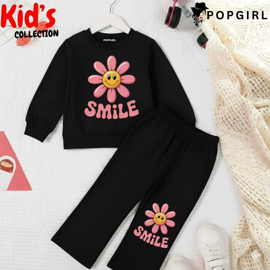 Kid's Premium Black Sweatshirt Set - 8/9 Year