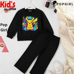 Kid's Premium Black Sweatshirt Set - 8/9 Year