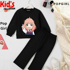 Kid's Premium Black Sweatshirt Set - 8/9 Year