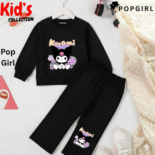 Kid's Premium Black Sweatshirt Set - 8/9 Year