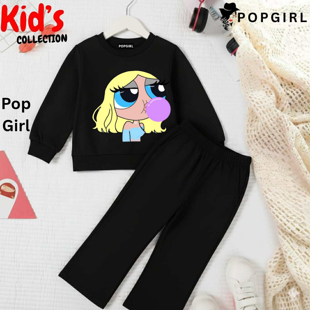 Kid's Premium Black Sweatshirt Set - 8/9 Year