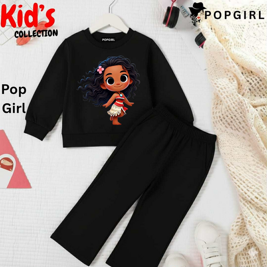 Kid's Premium Black Sweatshirt Set - 8/9 Year
