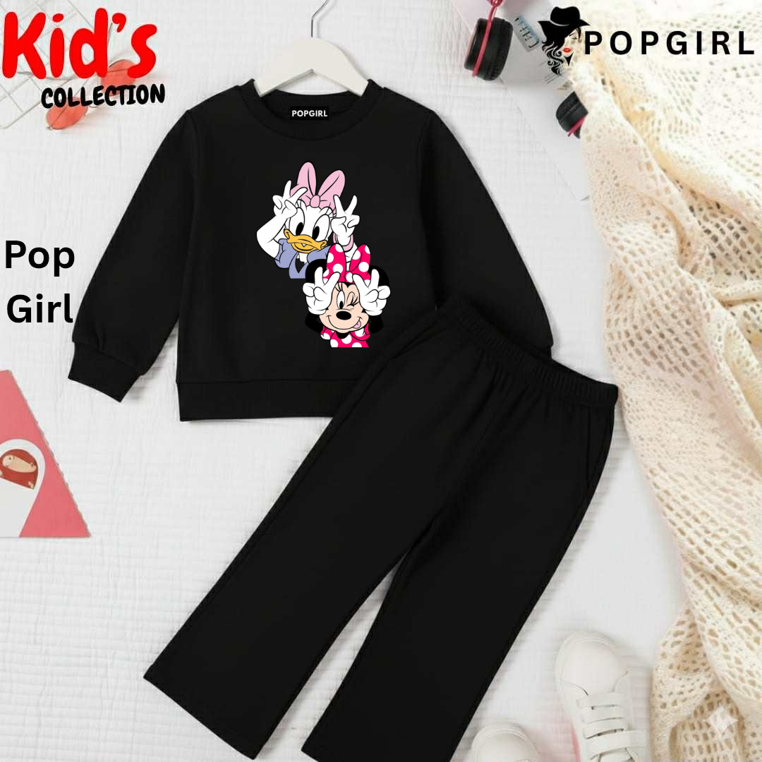 Kid's Premium Black Sweatshirt Set - 8/9 Year