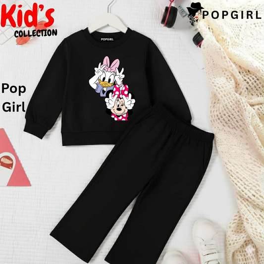 Kid's Premium Black Sweatshirt Set - 8/9 Year