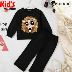 Kid's Premium Black Sweatshirt Set - 8/9 Year