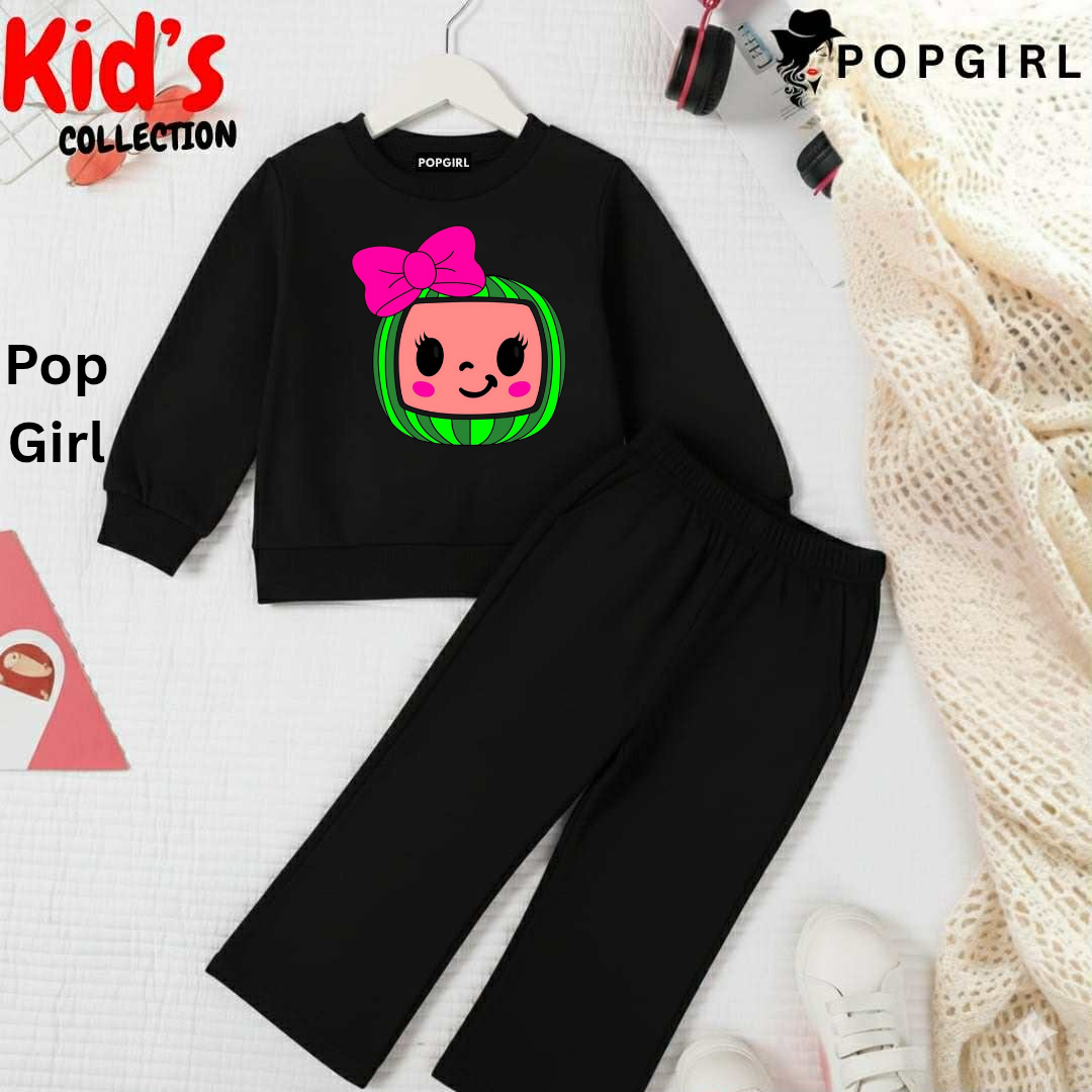 Kid's Premium Black Sweatshirt Set - 8/9 Year
