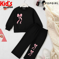 Kid's Premium Black Sweatshirt Set - 8/9 Year