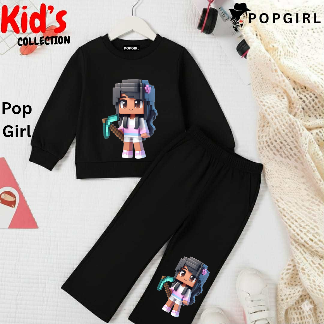 Kid's Premium Black Sweatshirt Set - 8/9 Year