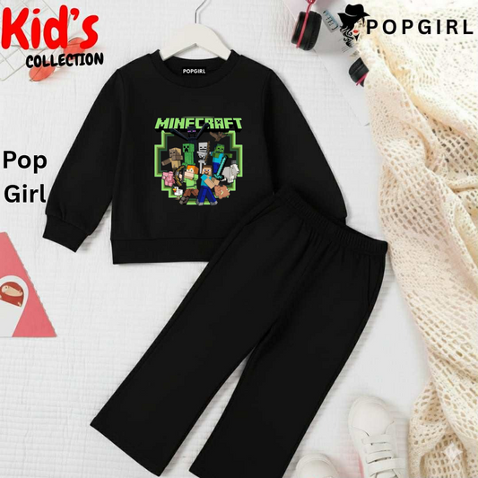 Kid's Premium Black Sweatshirt Set - 8/9 Year