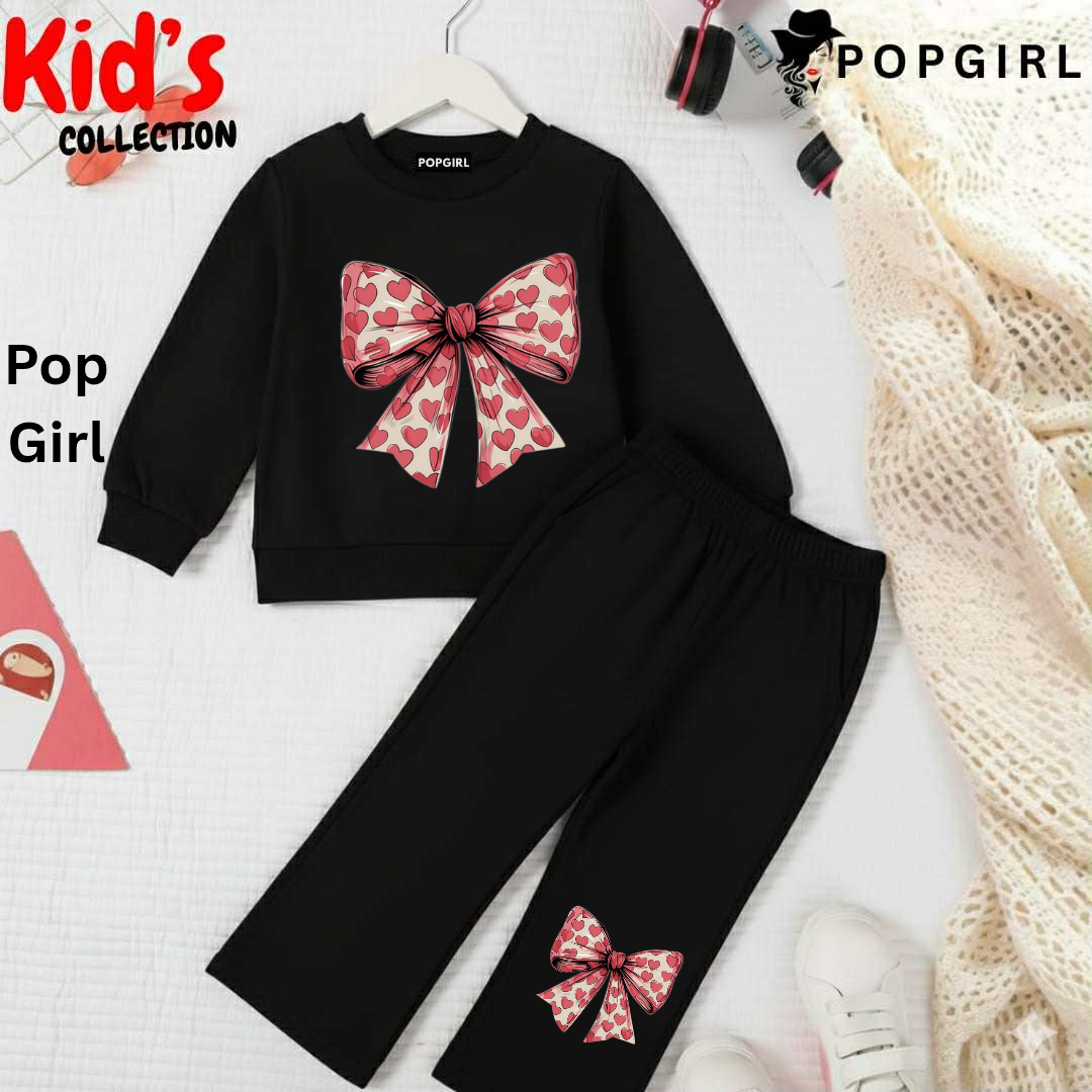 Kid's Premium Black Sweatshirt Set - 8/9 Year