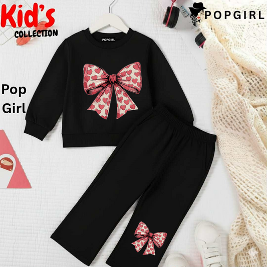 Kid's Premium Black Sweatshirt Set - 8/9 Year