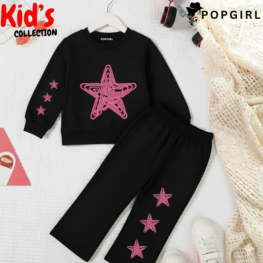 Kid's Premium Black Sweatshirt Set - 8/9 Year