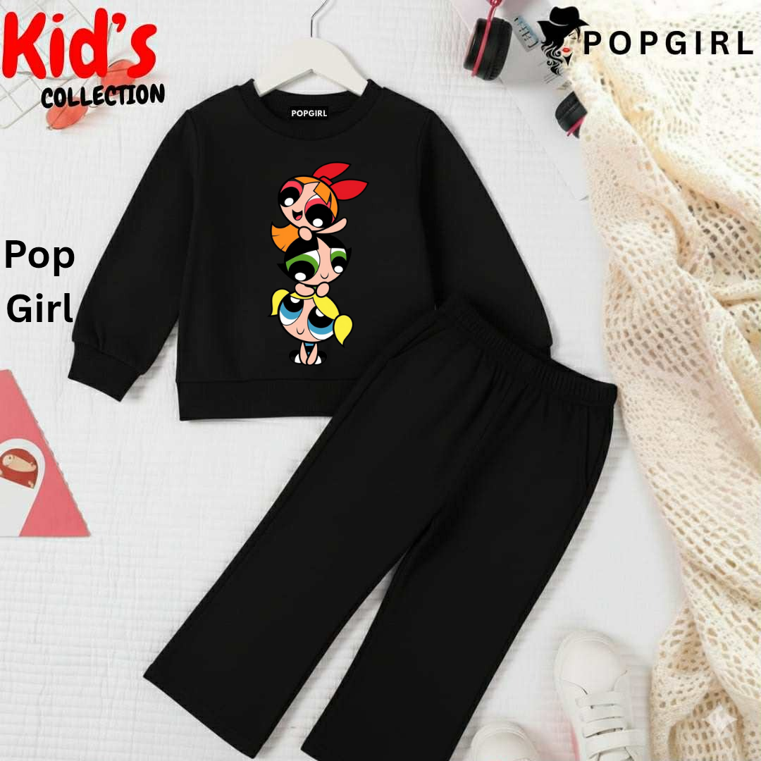 Kid's Premium Black Sweatshirt Set - 8/9 Year