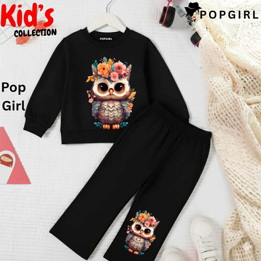Kid's Premium Black Sweatshirt Set - 8/9 Year