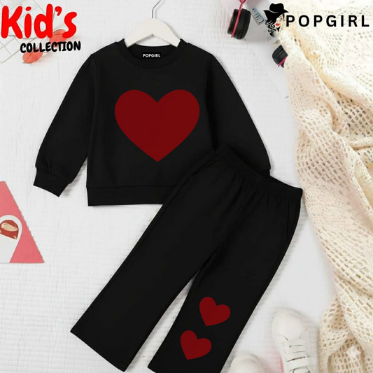 Kid's Premium Black Sweatshirt Set - 8/9 Year
