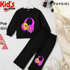 Kid's Premium Black Sweatshirt Set - 8/9 Year
